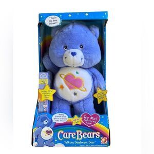 Nwt Vtg 2003 Care Bears Stuffed Blue Toy Bear Plush Animal Talk + Cartoon